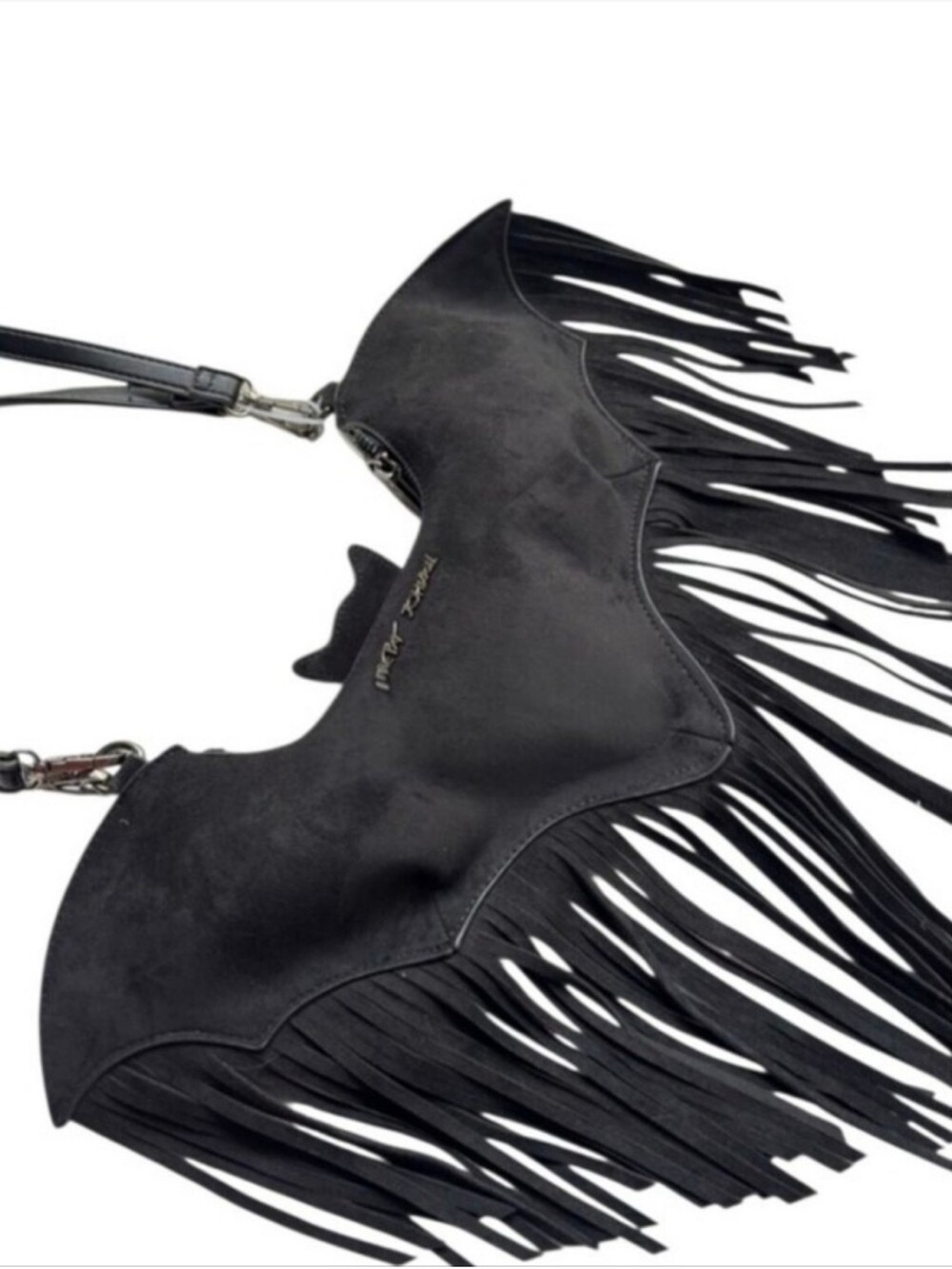 NWT viral2026 Betsey Johnson 
Bat-Shaped Fringe Shoulder Bag - Picture 5 of 8